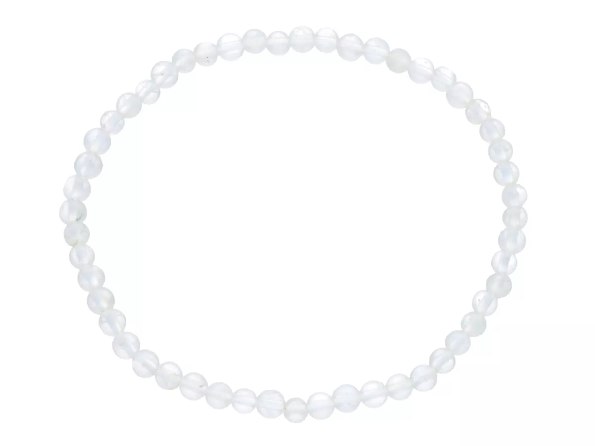 R4J94 BRANSOLETKA NIEBIESKI KAMIEŃ KSIĘŻYCOWY KULE 4 mm