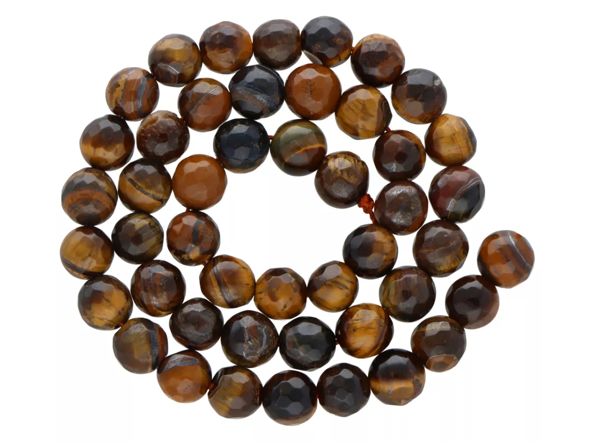 K6L33 TYGRYSIE OKO KULE FASETOWANE 8 mm - 1 SZNUR