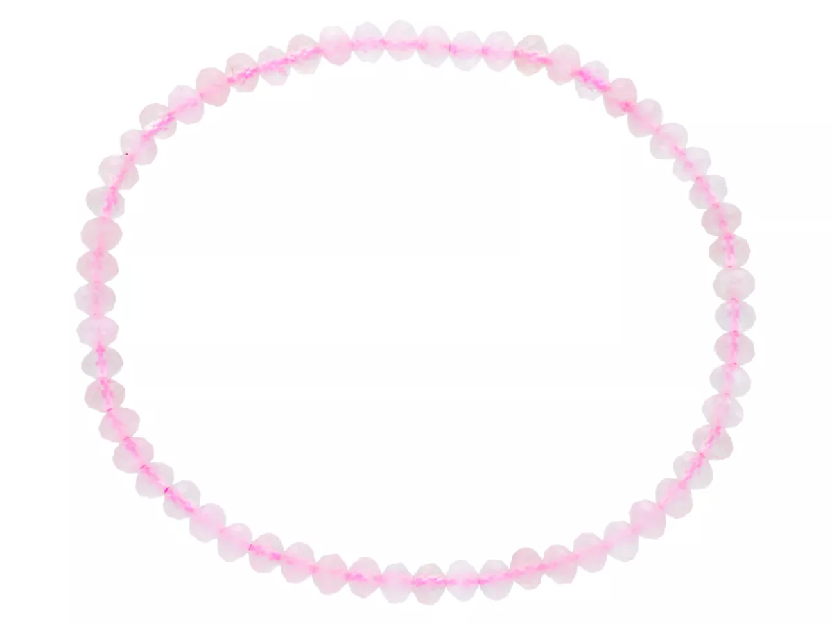 R5B45 BRANSOLETKA KWARC RÓŻOWY OPONKI FASETOWANE 4 mm