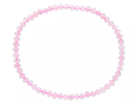R5B45 BRANSOLETKA KWARC RÓŻOWY OPONKI FASETOWANE 4 mm
