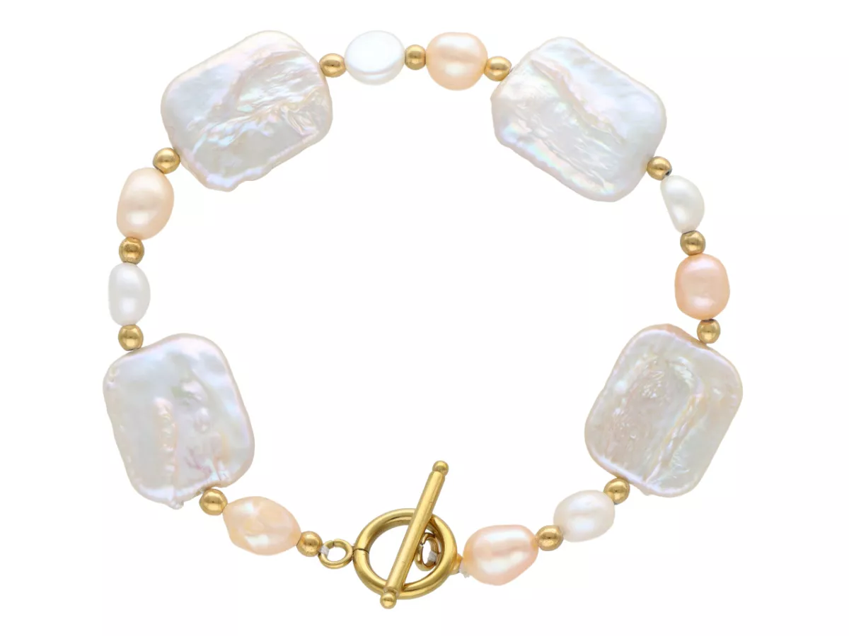 R5C43 BRANSOLETKA PERŁA NATURALNA I HEMATYT