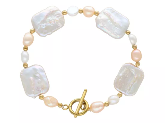 R5C43 BRANSOLETKA PERŁA NATURALNA I HEMATYT