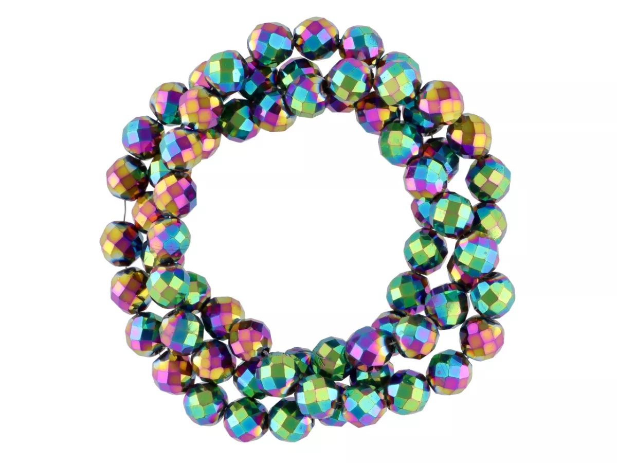 K6X46 HEMATYT KULE FASETOWANE 6 mm - 1 SZNUR