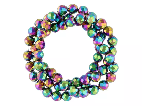 K6X46 HEMATYT KULE FASETOWANE 6 mm - 1 SZNUR