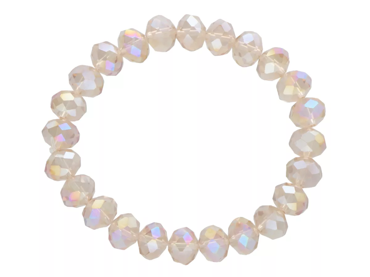 R4G93 BRANSOLETKA KRYSZTAŁKI 10 mm NA GUMCE