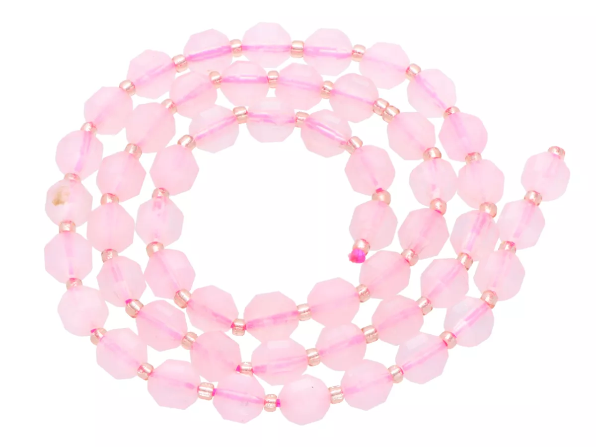 K7E34 KWARC RÓŻOWY KULE FASETOWANE 5,5 mm - 1 SZNUR