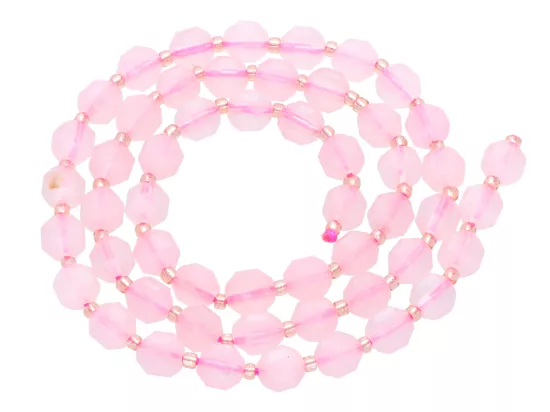 K7E34 KWARC RÓŻOWY KULE FASETOWANE 5,5 mm - 1 SZNUR