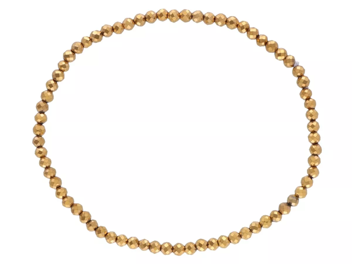 R5C51 BRANSOLETKA HEMATYT MIODOWY KULE FASETOWANE 3 mm