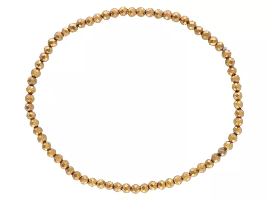 R5C51 BRANSOLETKA HEMATYT MIODOWY KULE FASETOWANE 3 mm