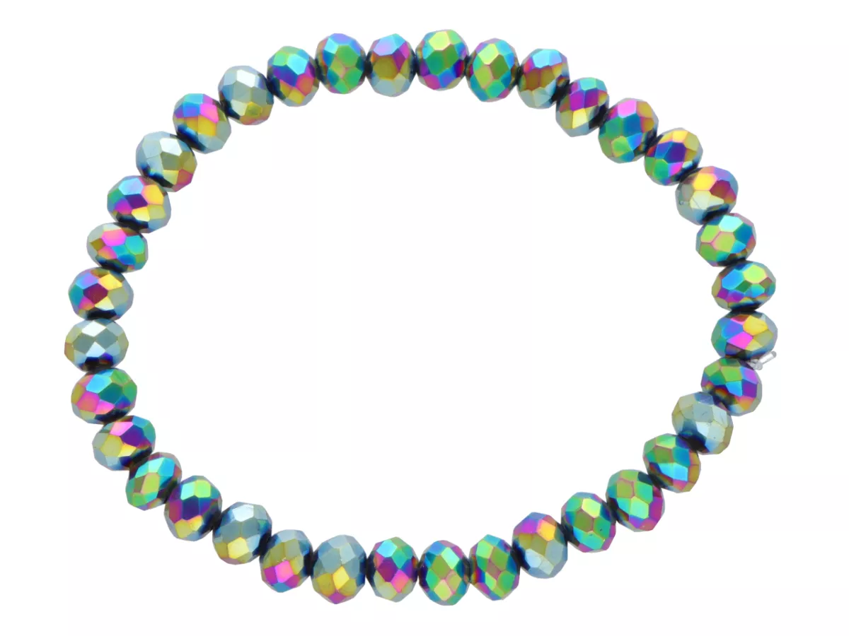 R4B26 BRANSOLETKA KRYSZTAŁKI 6 mm NA GUMCE