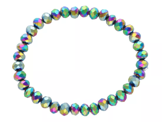 R4B26 BRANSOLETKA KRYSZTAŁKI 6 mm NA GUMCE