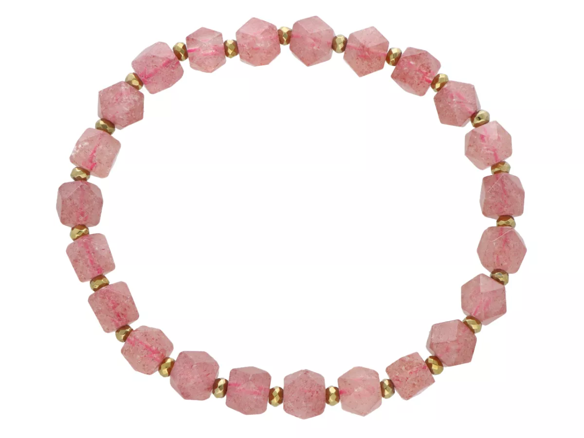 R5C22 BRANSOLETKA KWARC ARBUZI I HEMATYT