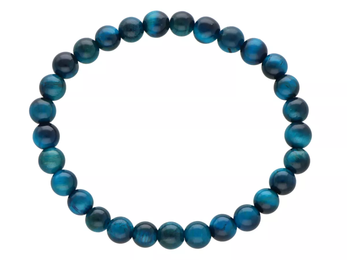 R4W21 BRANSOLETKA TYGRYSIE OKO TURKUSOWE KULE 6,5 mm