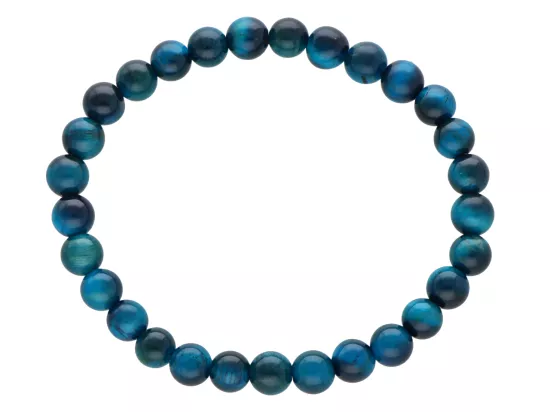 R4W21 BRANSOLETKA TYGRYSIE OKO TURKUSOWE KULE 6,5 mm