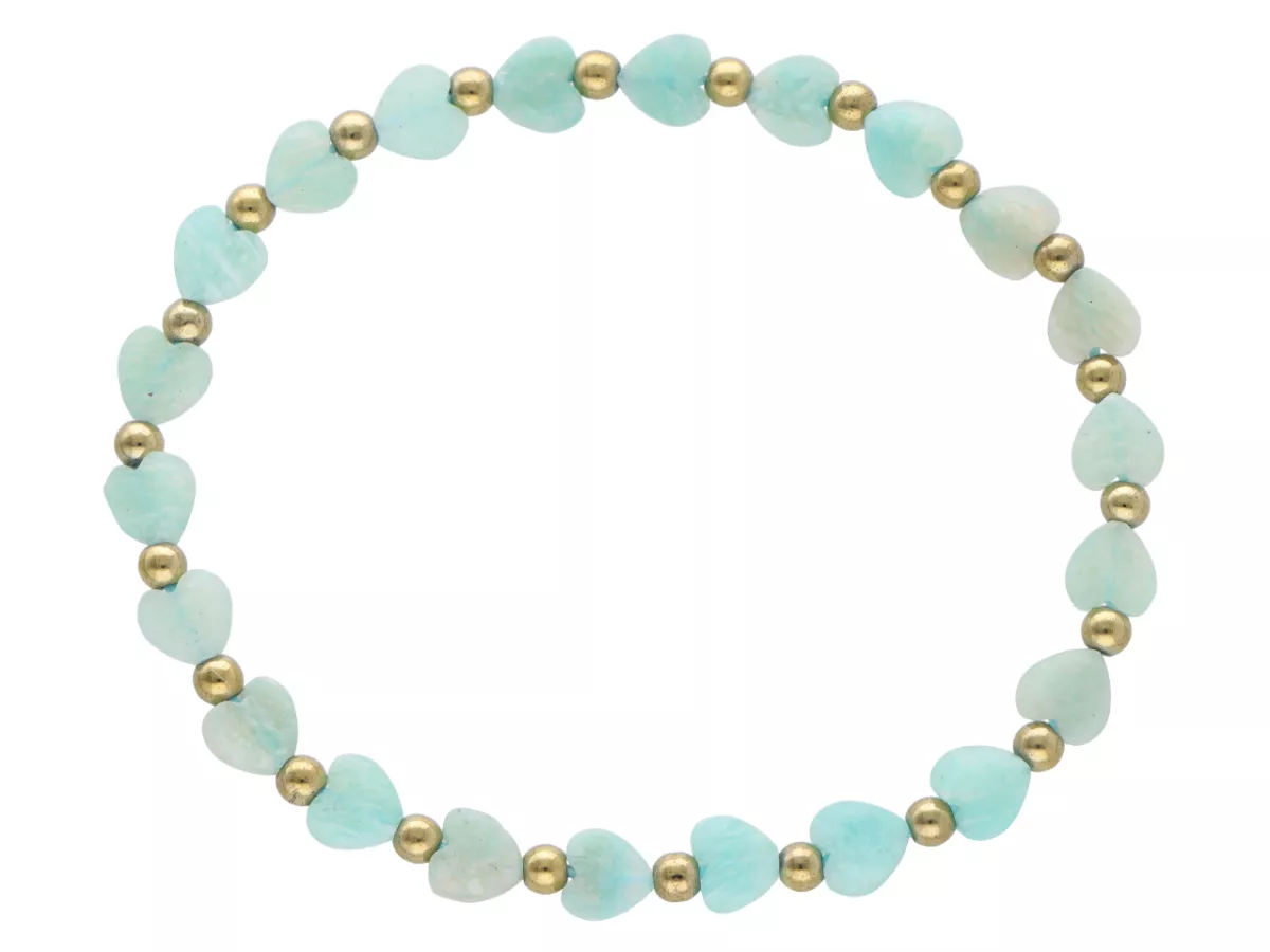 R5A04 BRANSOLETKA AMAZONIT SERCE I HEMATYT