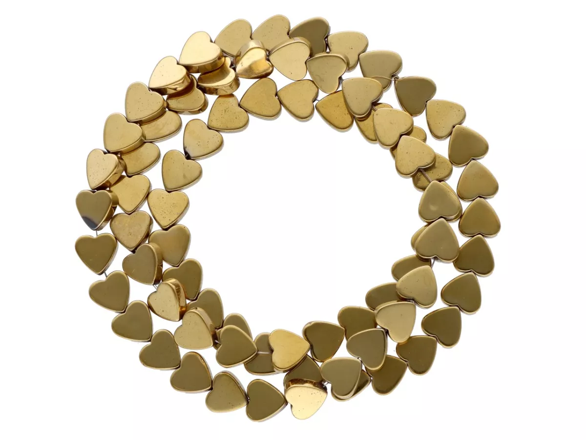 K6R62 HEMATYT SERDUSZKA 6/6 mm - 1 SZNUR