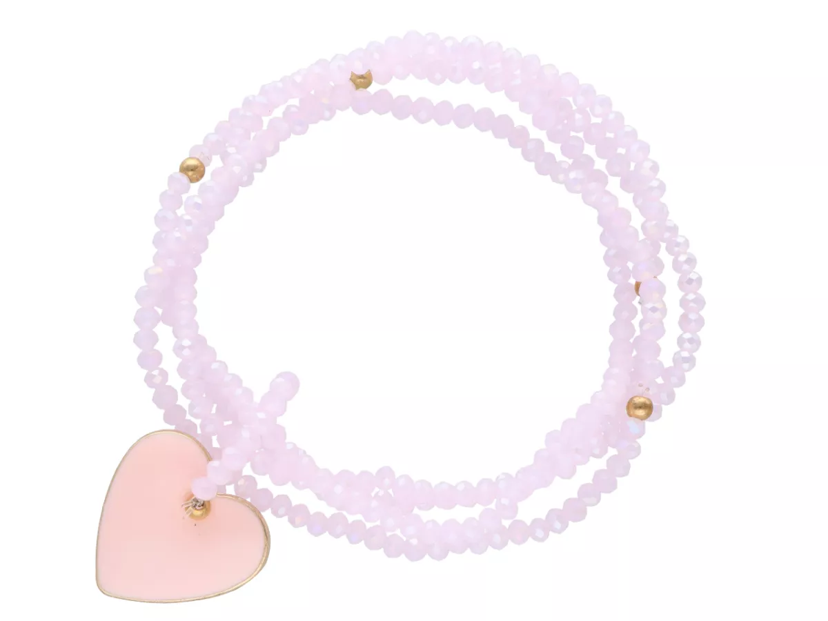 R3C64 BRANSOLETKA  4-RZĘDOWA Z ZAWIESZKĄ KRYSZTAŁKI 3 mm NA GUMCE