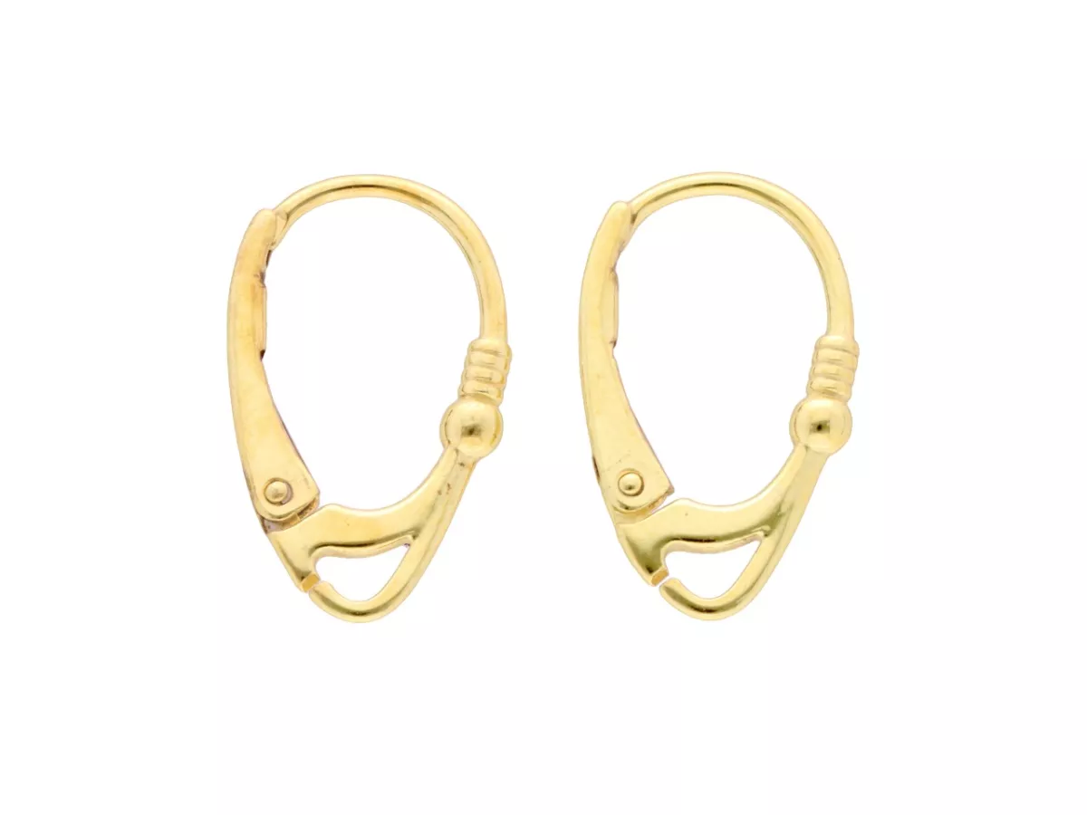 P3H74 BIGLE ANGIELSKIE SREBRO 925 POZŁACANE - 1 PARA