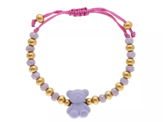 R4S98 BRANSOLETKA SHAMBALLA MIŚ KRYSZTAŁKI I STAL CHIRURGICZNA