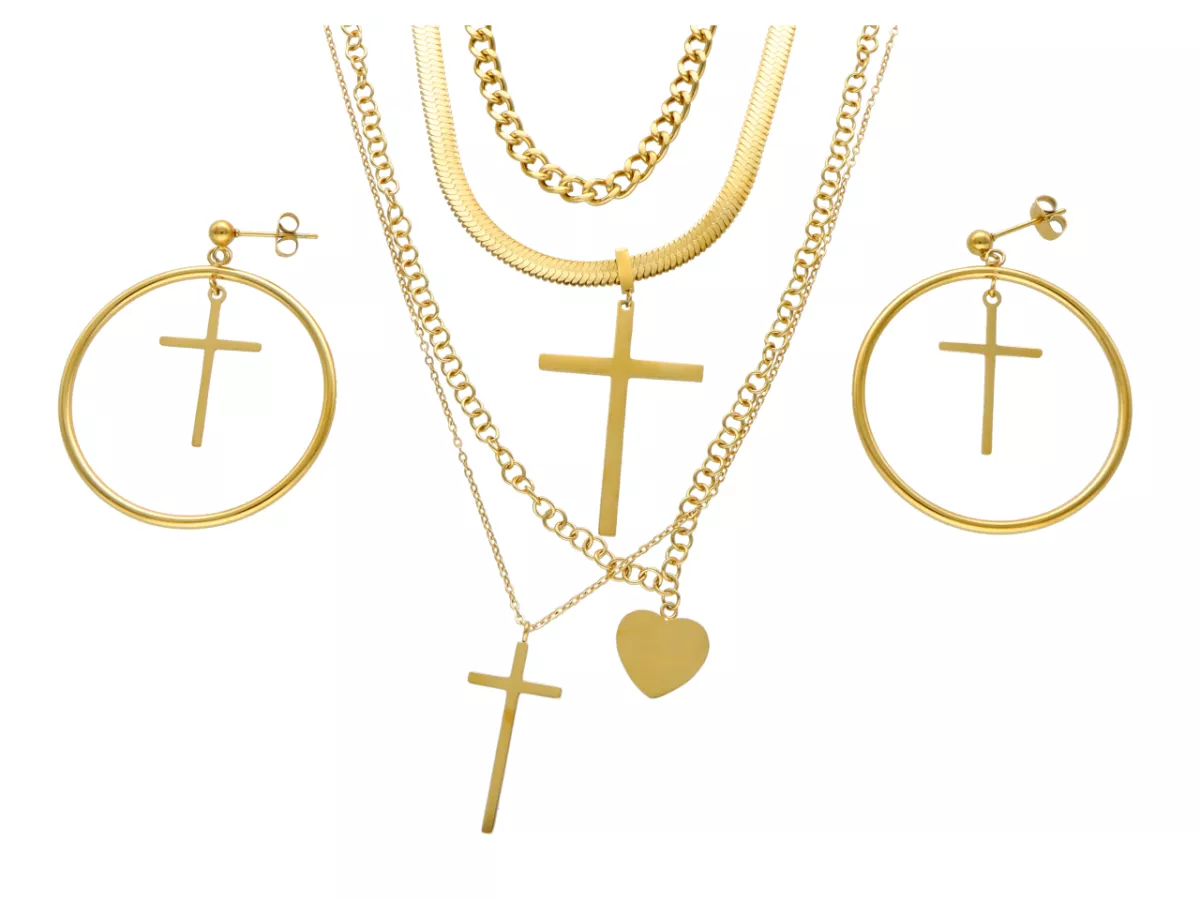 N3G47 KOMPLET BIŻUTERII STAL CHIRURGICZNA