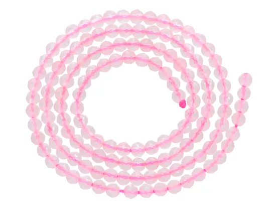 K7C30 KWARC RÓŻOWY KULE FASETOWANE 3 mm - 1 SZNUR