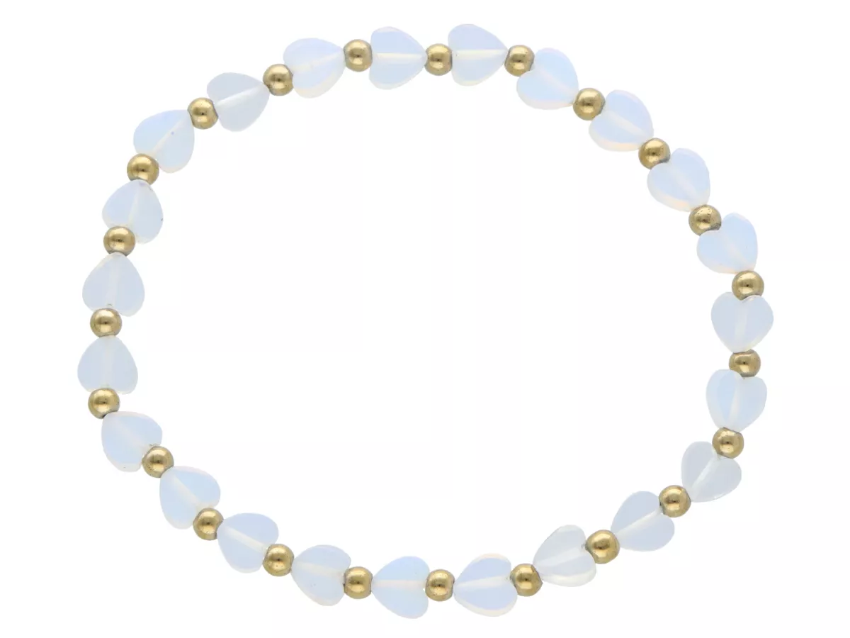 R5A13 BRANSOLETKA OPAL SERCE I HEMATYT