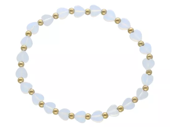 R5A13 BRANSOLETKA OPAL SERCE I HEMATYT