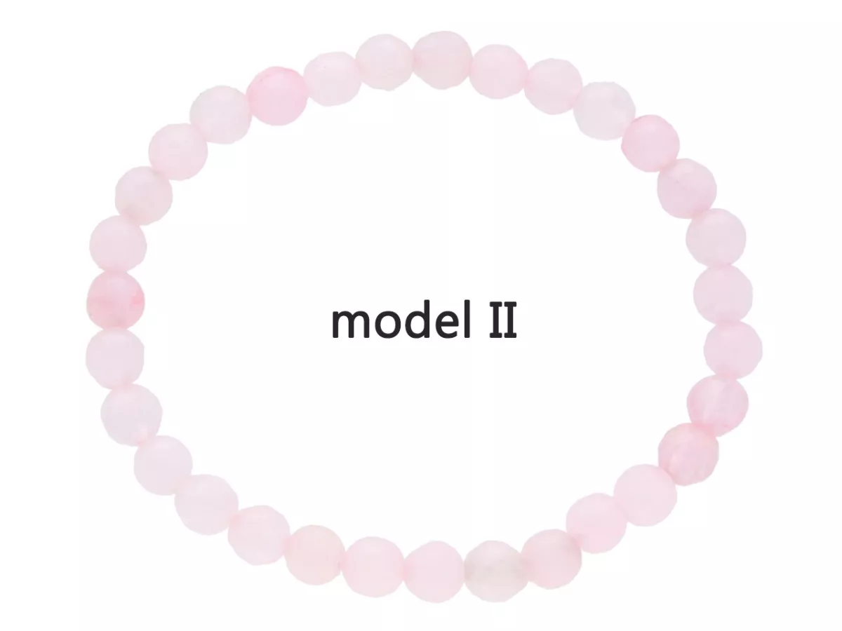 R1W51 BRANSOLETKA KWARC RÓŻOWY KULE FASETOWANE 6 mm