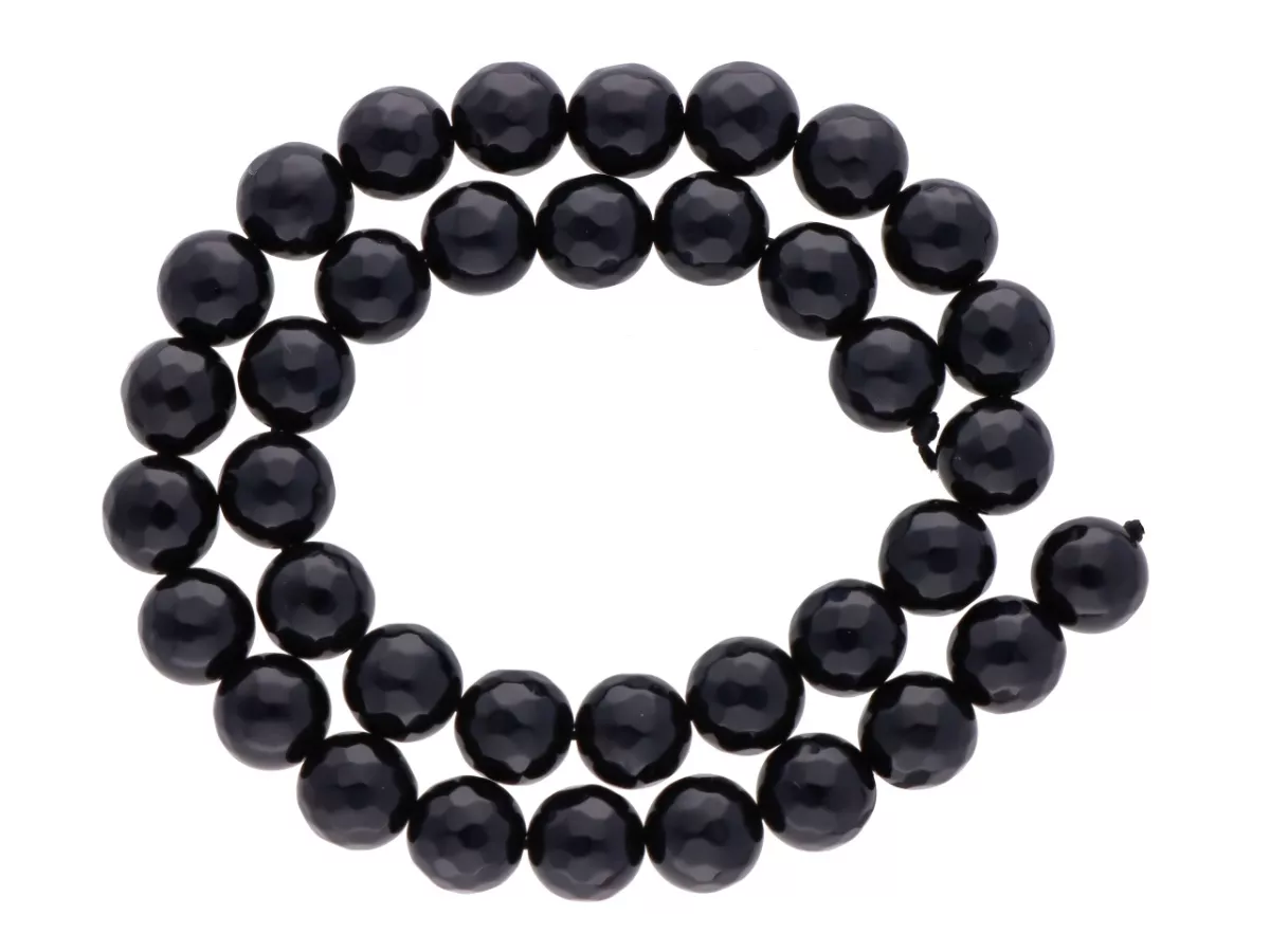 K5Z43 ONYKS KULE FASETOWANE 10 mm - 1 SZNUR