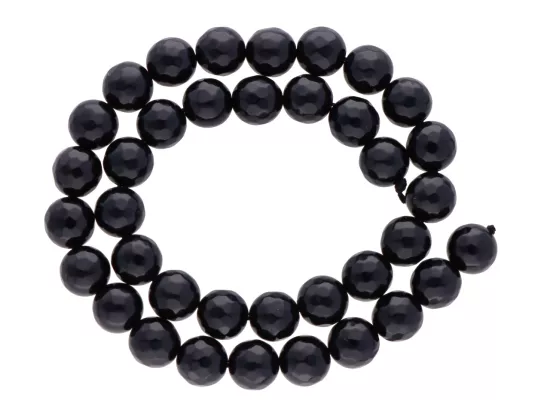 K5Z43 ONYKS KULE FASETOWANE 10 mm - 1 SZNUR