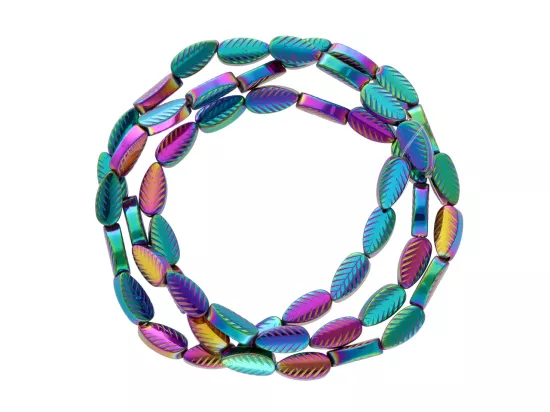 K6T49H HEMATYT LIŚCIE 4/7,5 mm - 5 SZNURÓW - ZESTAW