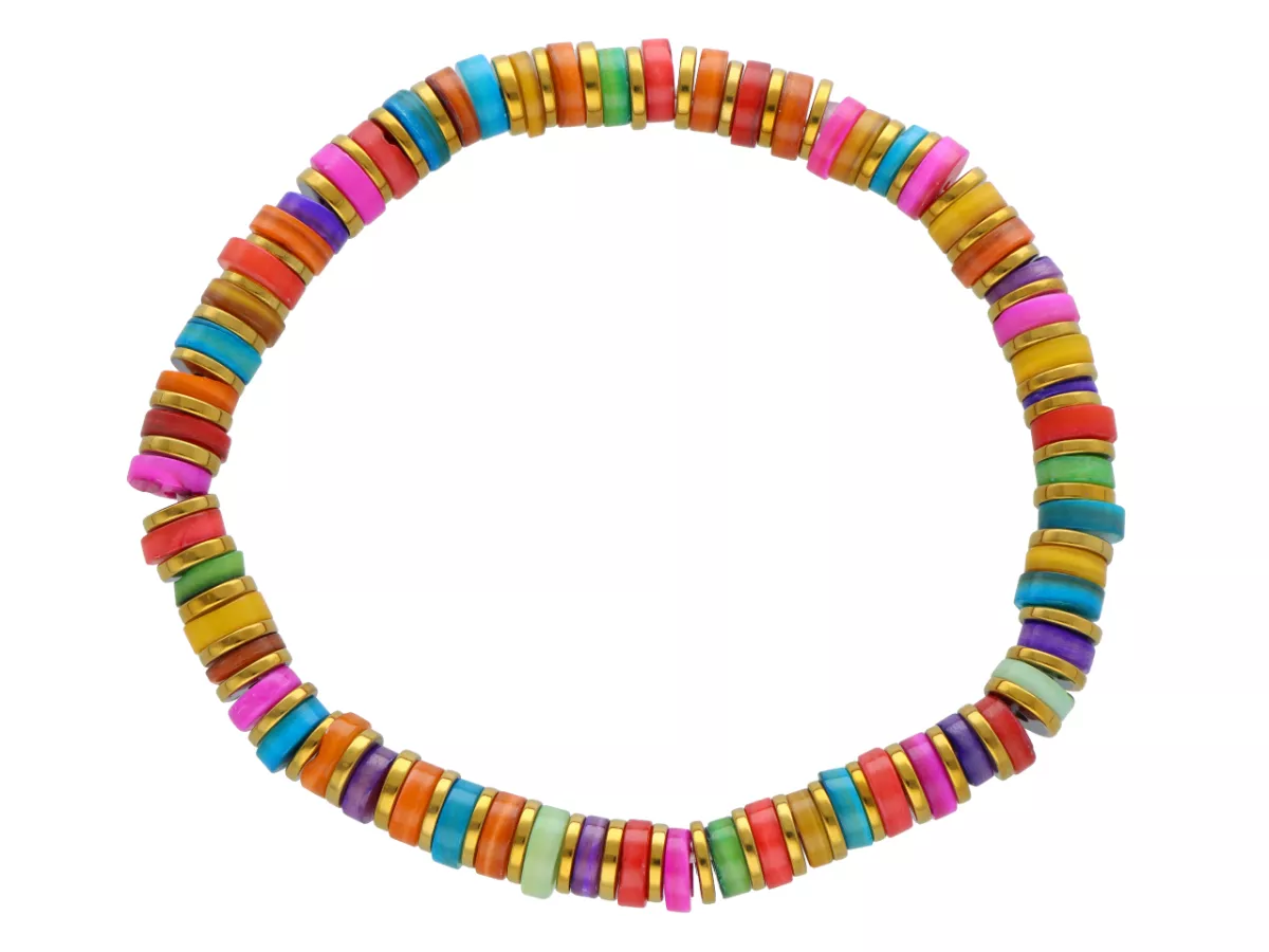 R4L44 BRANSOLETKA MASA PERŁOWA I HEMATYT