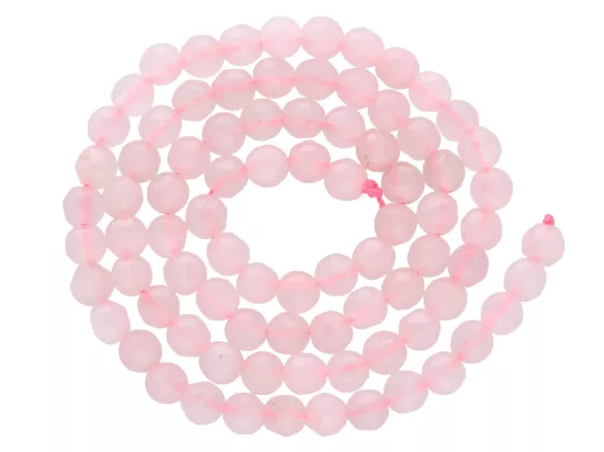 K7C31 KWARC RÓŻOWY KULE FASETOWANE 4,5 mm - 1 SZNUR