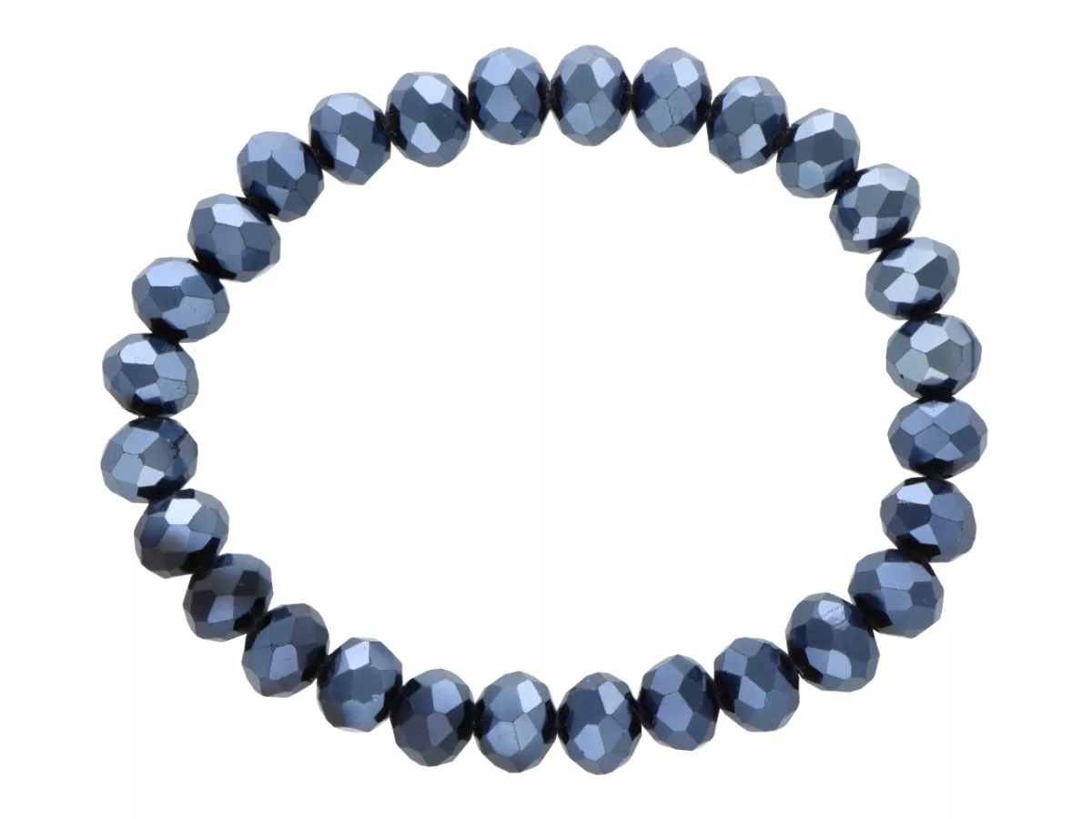 R4D18 BRANSOLETKA KRYSZTAŁKI 8 mm NA GUMCE