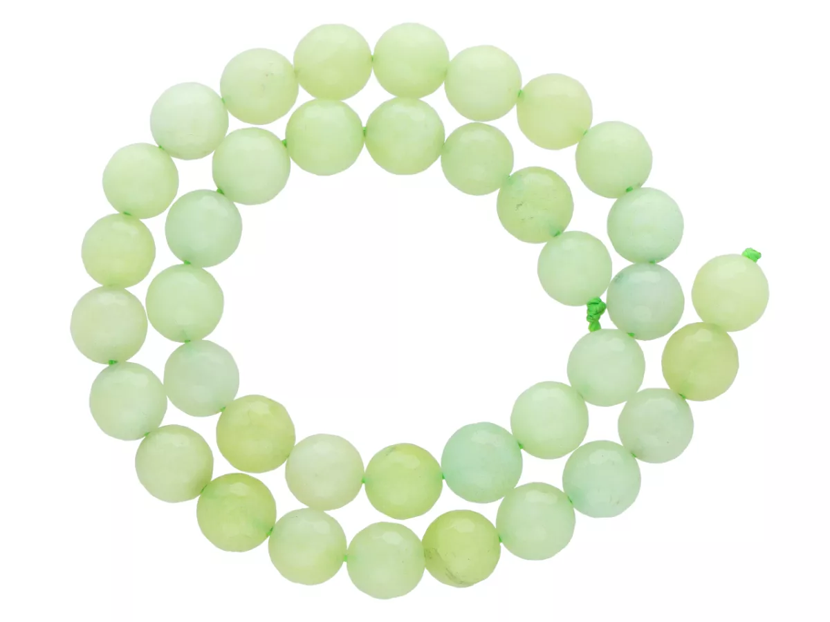 K6D12 JADEIT KULE FASETOWANE 10 mm 1 SZNUR