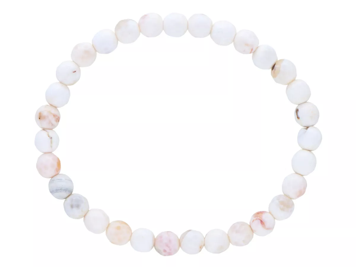 R5D55 BRANSOLETKA AGAT KULE FASETOWANE 6 mm