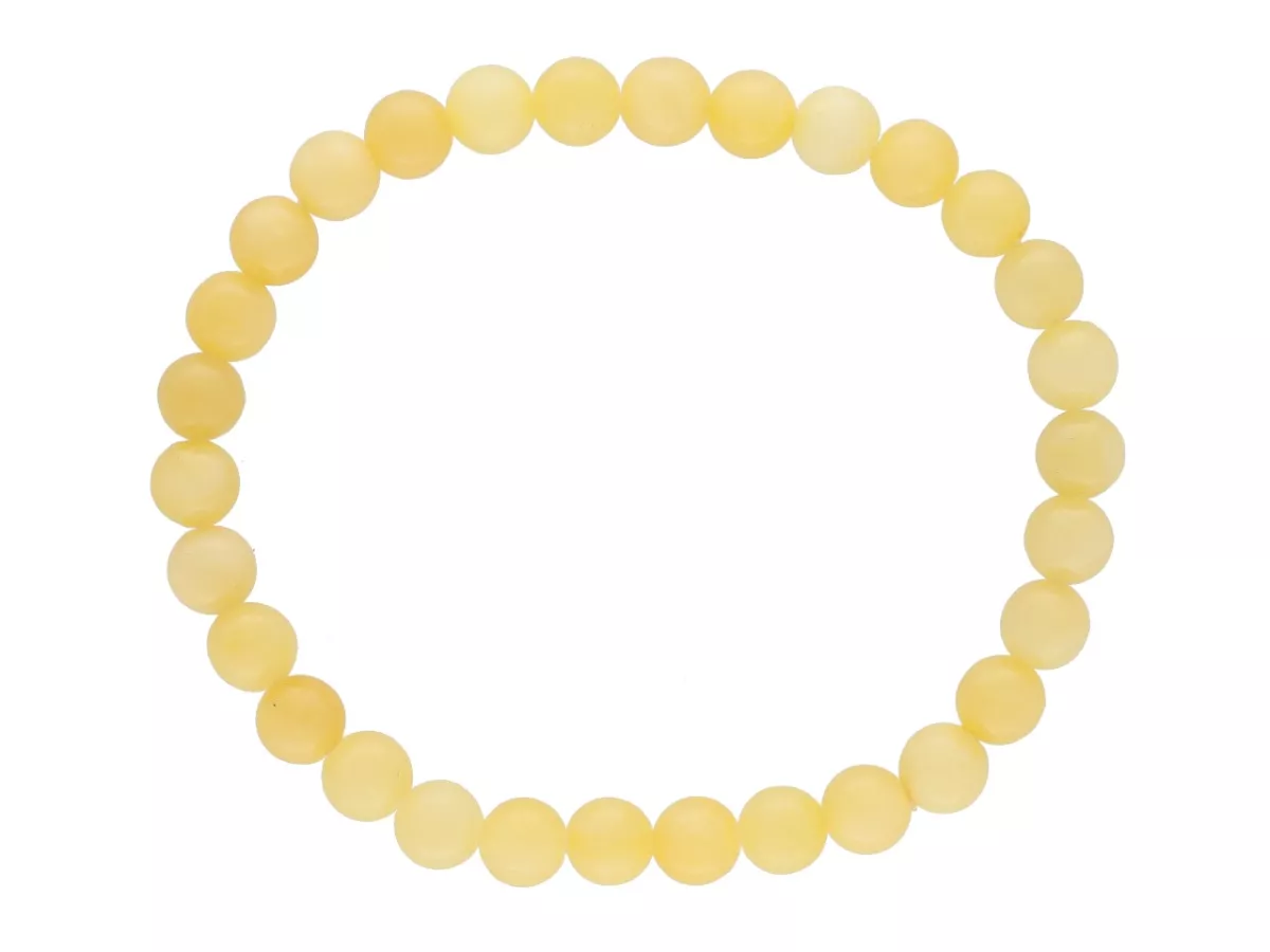 R1W65 BRANSOLETKA NEFRYT BURSZTYNOWY KULE 6,5 mm