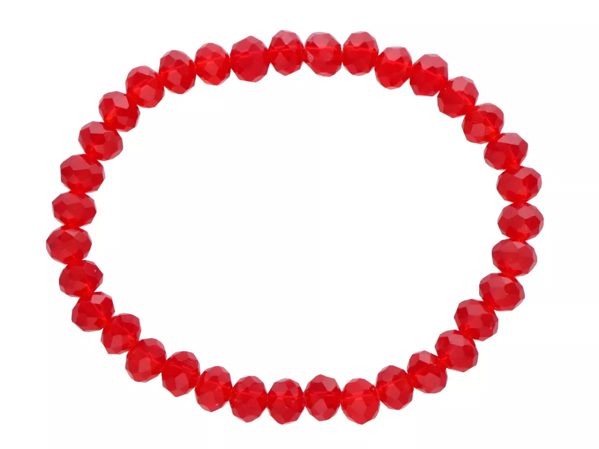 R4C82 BRANSOLETKA KRYSZTAŁKI 6 mm NA GUMCE