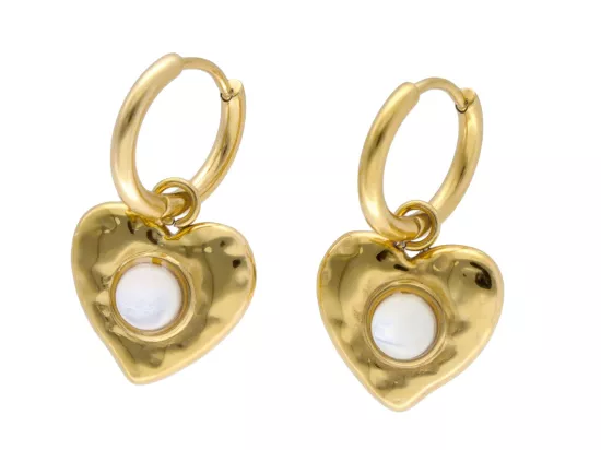 U1X21 KOLCZYKI MASA PERŁOWA I STAL CHIRURGICZNA 1 PARA