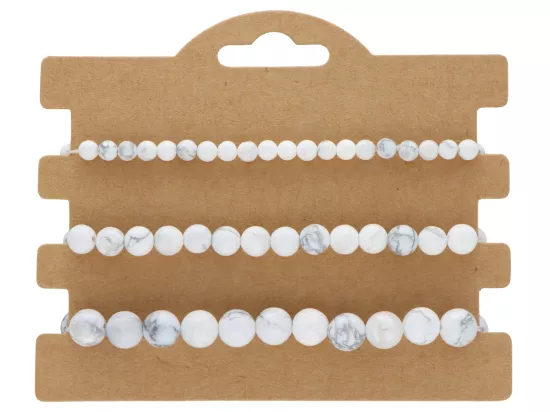 R4T23 ZESTAW BRANSOLETEK HOWLIT BIAŁY LUX KULE