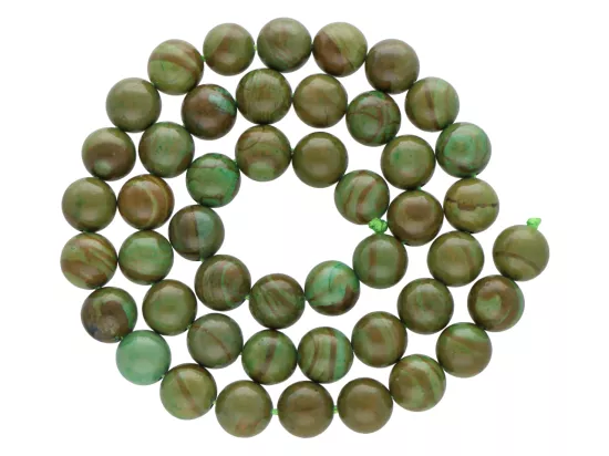 K6X73 JASPIS MORSKI BRĄZOWY KULE 8,5 mm - 1 SZNUR