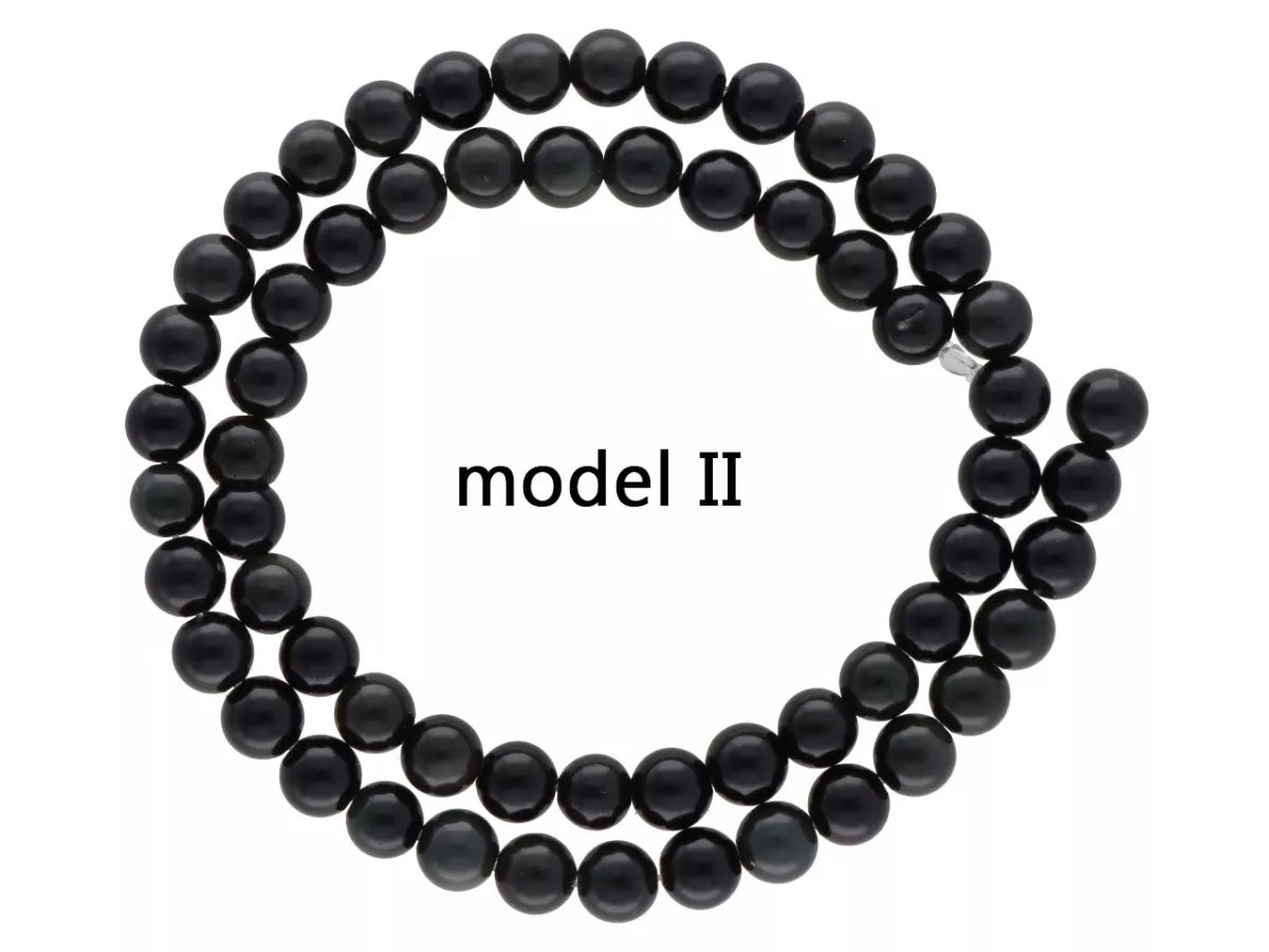 K6W63 OBSYDIAN KULE 6 mm - 1 SZNUR