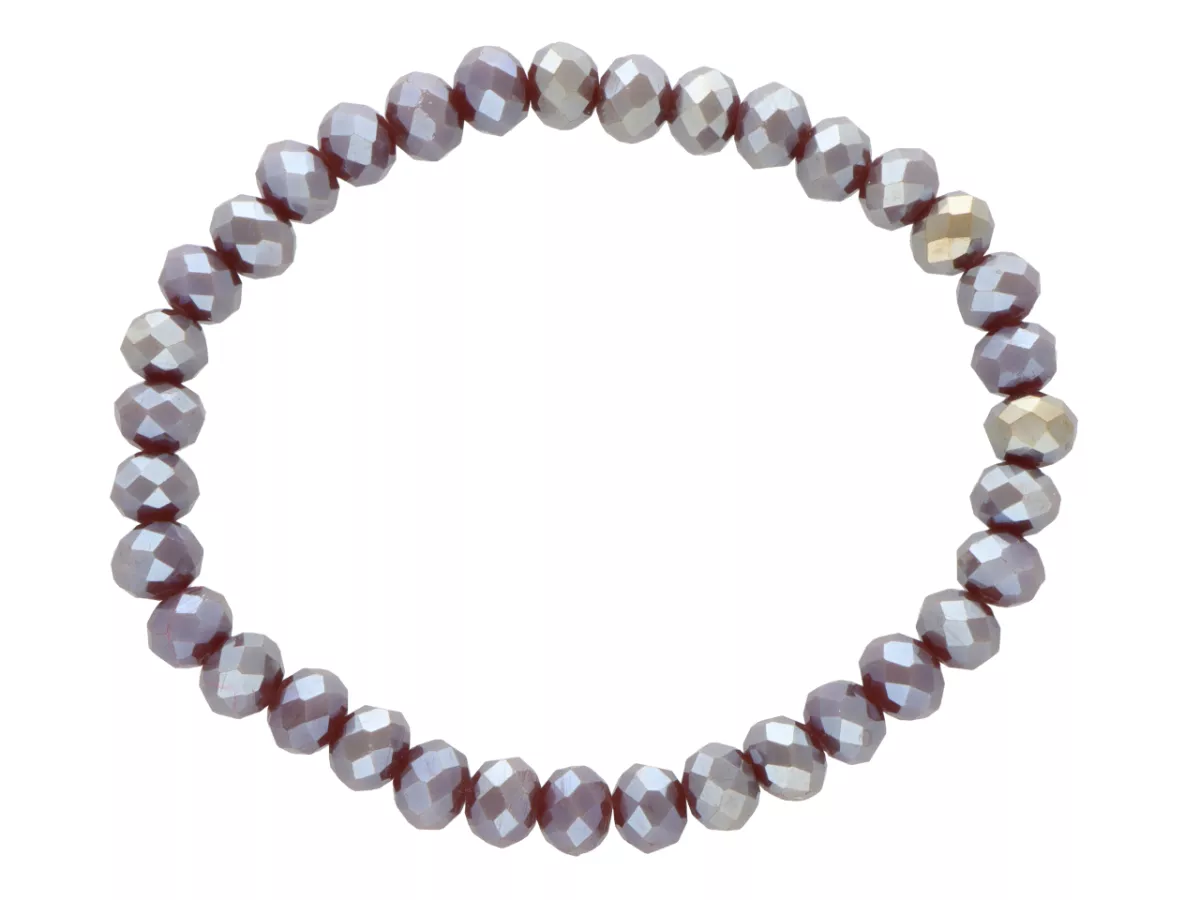 R4D05 BRANSOLETKA KRYSZTAŁKI 6 mm NA GUMCE