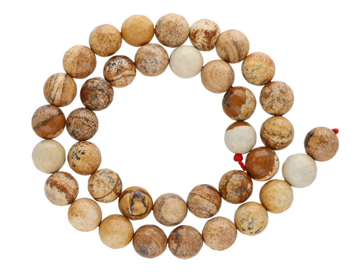 K6W70 JASPIS OBRAZKOWY KULE FASETOWANE 10,5 mm - 1 SZNUR