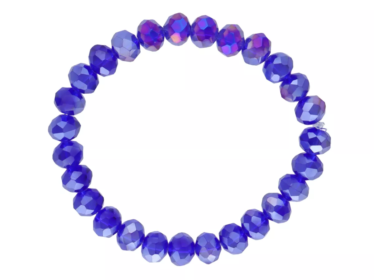 R4G39 BRANSOLETKA KRYSZTAŁKI 8 mm NA GUMCE