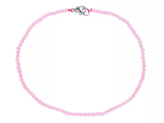 R3B16 BRANSOLETKA KWARC RÓŻOWY KULE FASETOWANE 2,5 mm