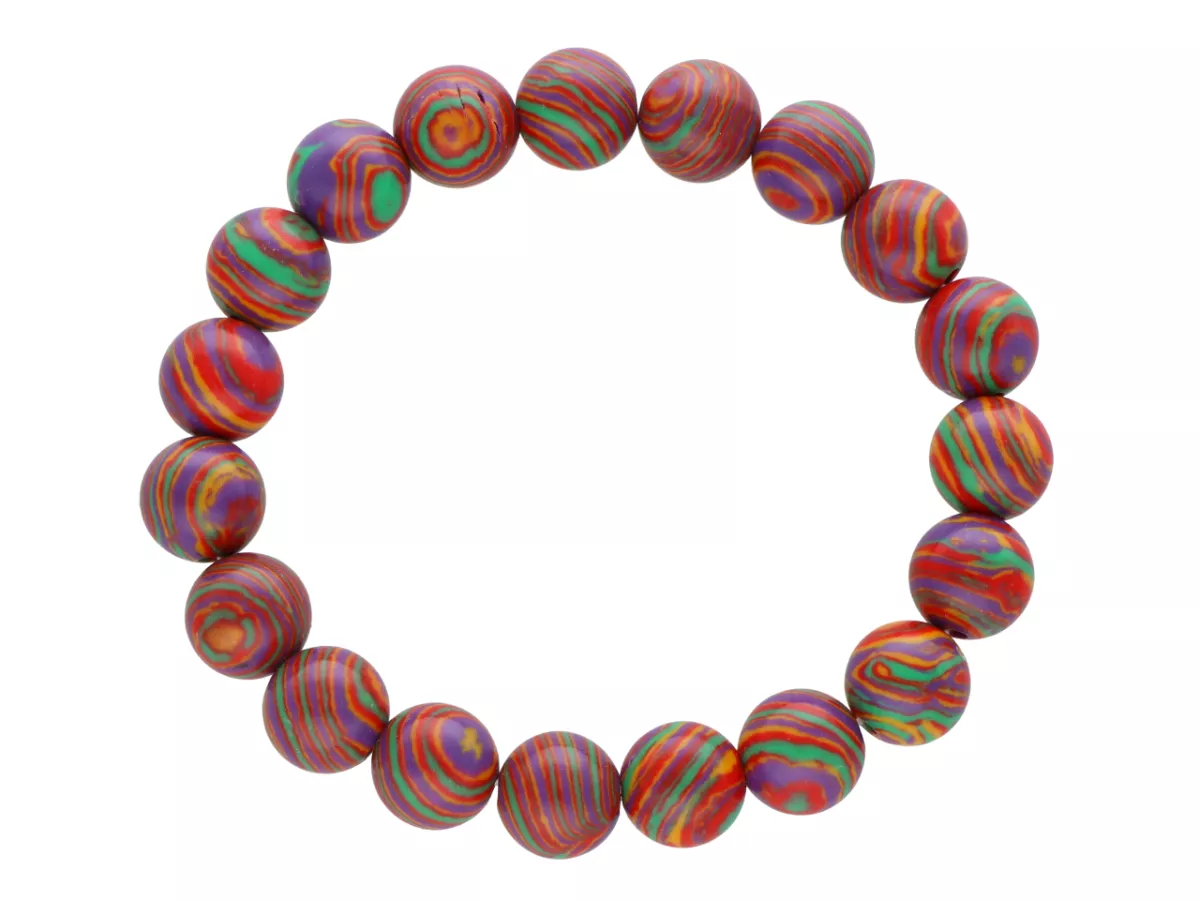 R3P91 BRANSOLETKA MALACHIT SYNTETYCZNY KULE 10 mm