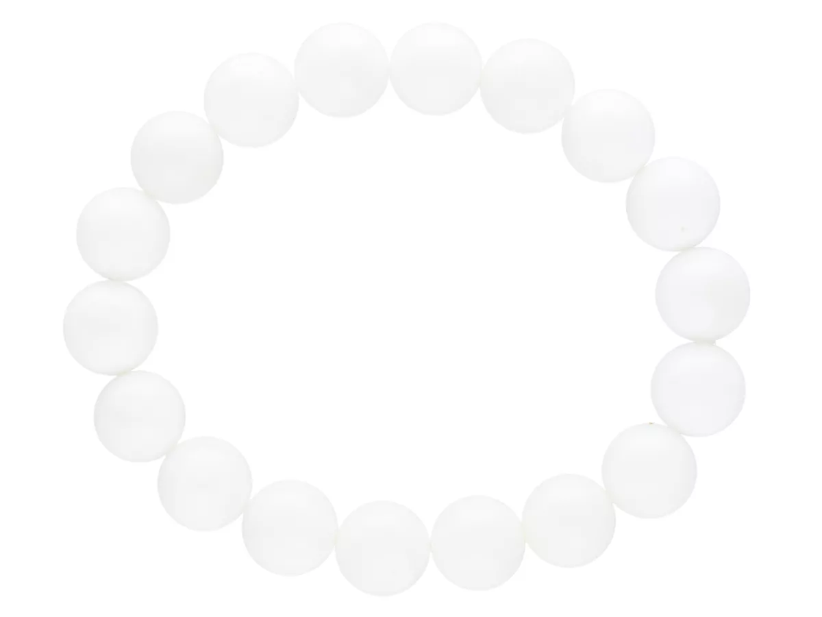 B1W04 BRANSOLETKA AGAT BIAŁY CRYSTAL KULE 10,5 mm