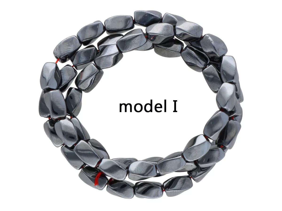 K6A80 HEMATYT ŁEZKI SKRĘCANE 5/8 mm - 1 SZNUR