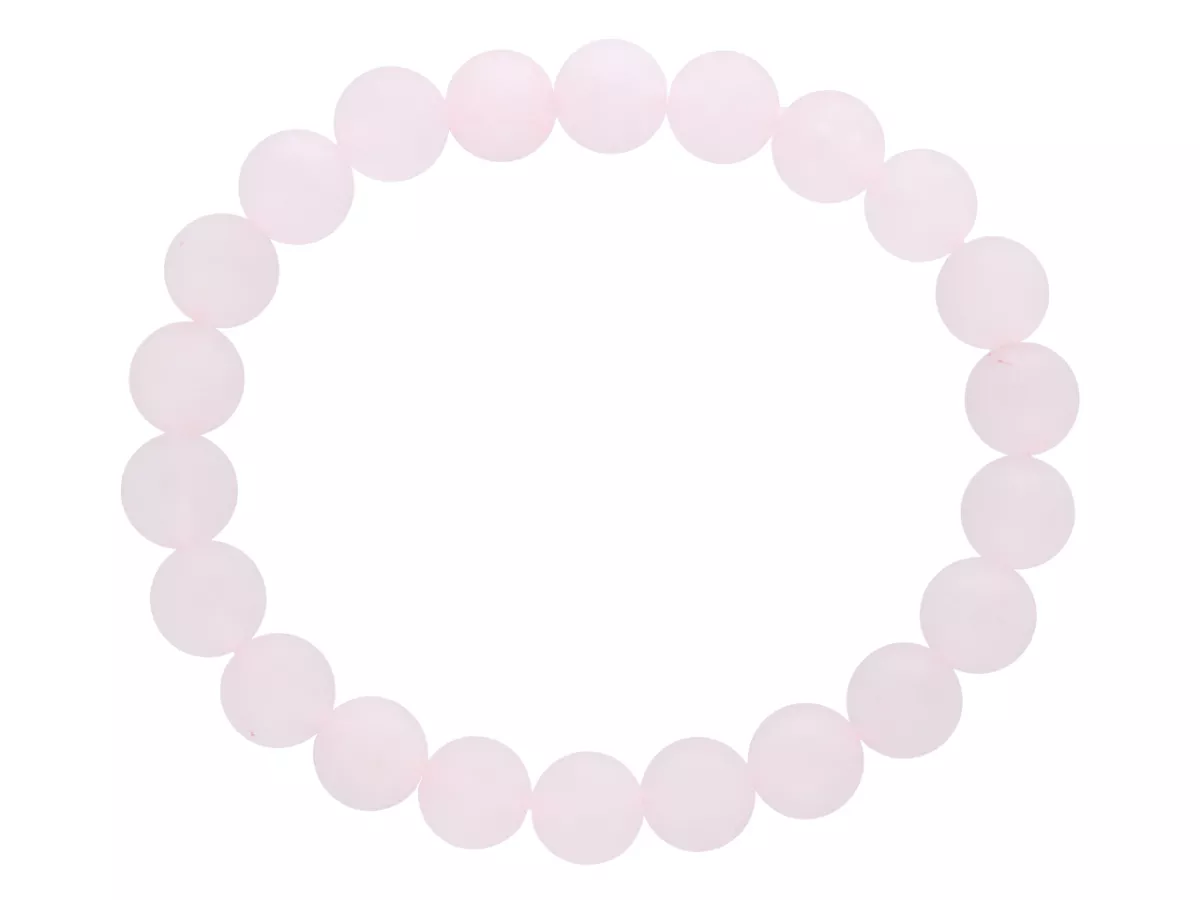 R2W95 BRANSOLETKA KWARC RÓŻOWY MATOWY KULE 8,5 mm